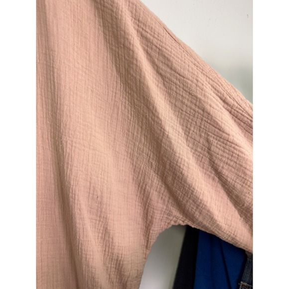 Free People Weekend Dolman Blazer 100% Muslin Cotton Boho Casual Office Sz Med - Picture 5 of 7